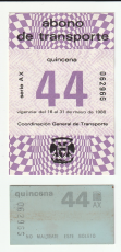 Abono de transporte Metro (BM20)
