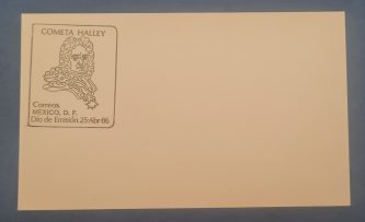 Tarjeta con sello de primera emisión (COMETA HALLEY)