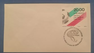 Sobre con sello de primera emisión (México-Paraguay 7 Jun 86)