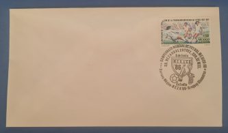 Sobre con sello de primera emisión (Uruguay-Dinamarca  8 Jun 86)