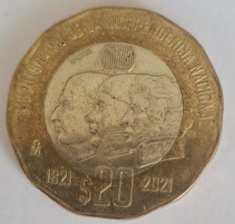 M018, 20 pesos, 2021  200º aniversario – Independencia