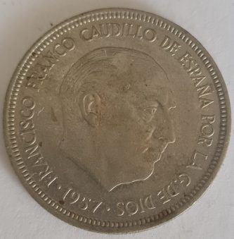 M020, 5 pesetas, 1957